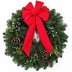 Christmas Wreaths Outdoor Bright Red Velvet R1-Trad