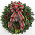 (#4)-Wired Holiday Plaid Fresh Christmas Wreath