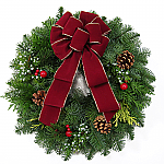 Deluxe Christmas Wreaths Wired Burgundy Velvet