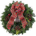 Deluxe Christmas Wreaths Wired Traditional Plaid