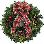 Deluxe Christmas Wreaths Wired Holiday Plaid