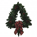 Deluxe Fresh Christmas Tree Wired Traditional Plaid