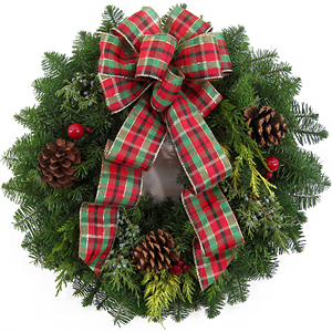 26" Deluxe Fresh Christmas Wreaths