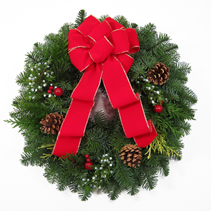 22" Deluxe Fresh Christmas Wreaths