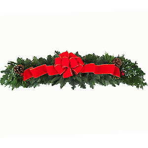 24" Fresh Christmas Mantle Swags