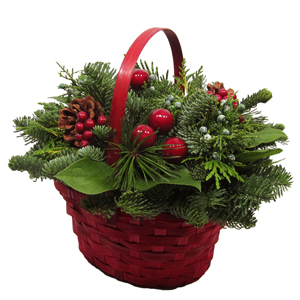 Berry Red Basket Centerpiece