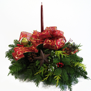 Burgundy Finesse Christmas Centerpiece