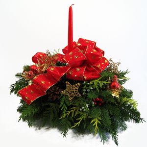 Red and Gold Splendor Holiday Centerpiece