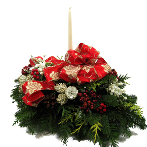 Winter Snow Rose Christmas Centerpiece