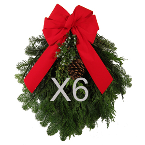 20" Traditional Holiday Swag 6pk