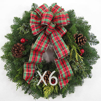 18" Deluxe Christmas Wreaths - 6 Pack