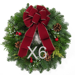 18 Inch Deluxe Wreath 6pk