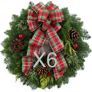 26 Inch Deluxe Wreath 6pk