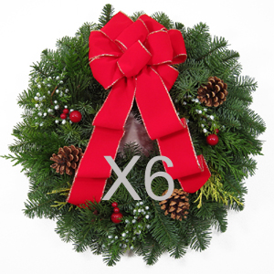 22 Inch Deluxe Wreath 6pk