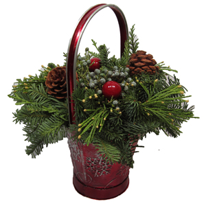 Christmas Kettle Centerpiece - Red