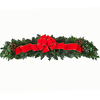 24" Fresh Christmas Mantle Swags