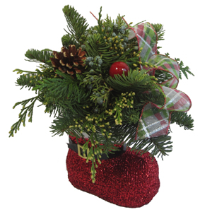 Red Santa Boot Centerpiece