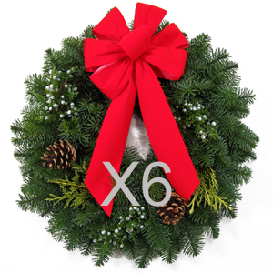 18 Inch Traditional Wreath 6pk