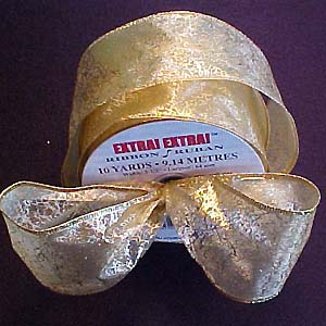 Wired Ribbon Sheer Tinsel - Gold